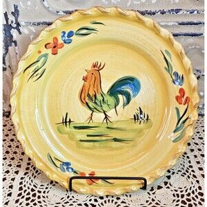 Rustic Ceramic Yellow Rooster Dinner Plate by Home 9"